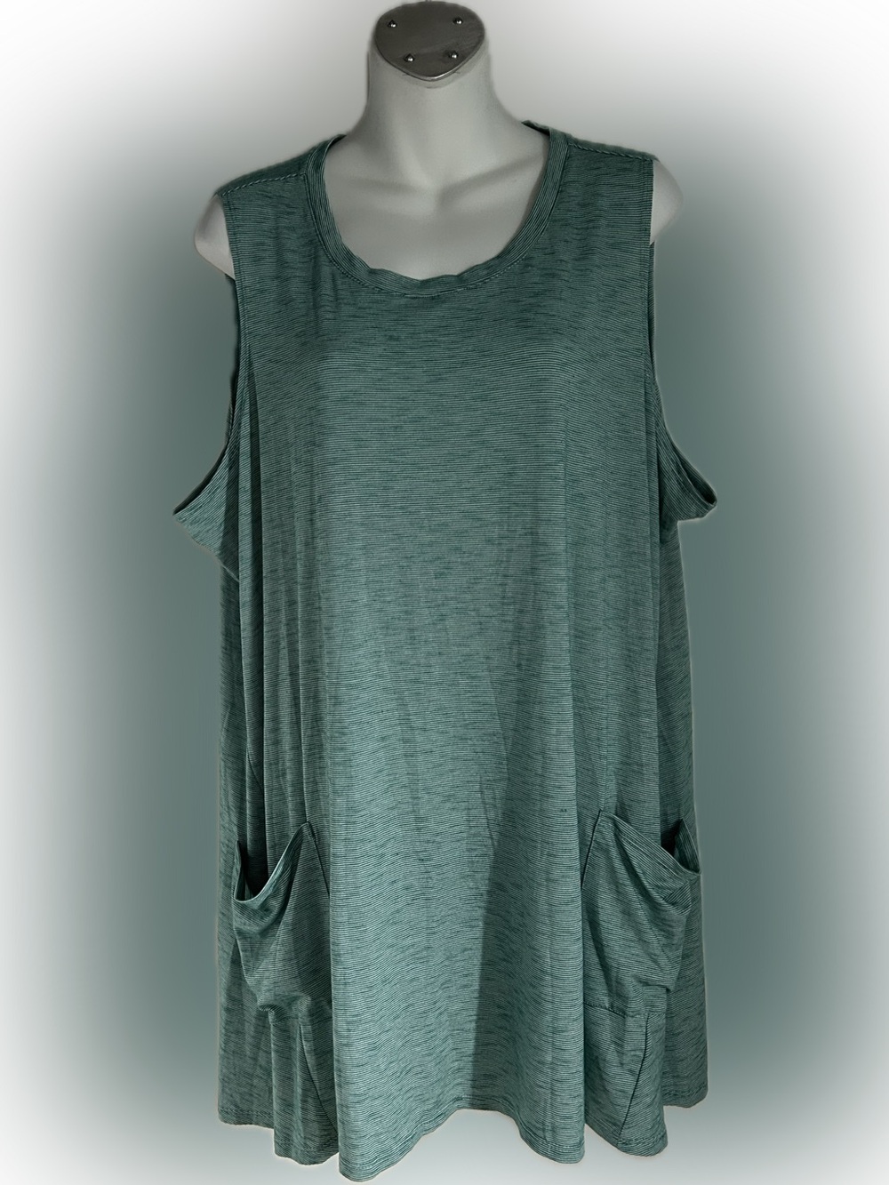 LOGO by Lori Goldstein Sleeveless Tunic Tank in Sage Green - Picture 1 of 6